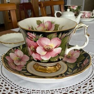 Vintage Royal Albert Provincial Flowers Alberta Rose teacup and saucer set 1975